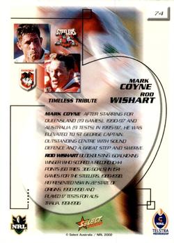 2002 Select Challenge #74 Rod Wishart / Mark Coyne Back